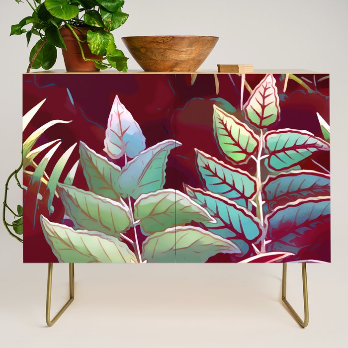 Tropical Leaves After Rousseau Credenza Gallery Image 1