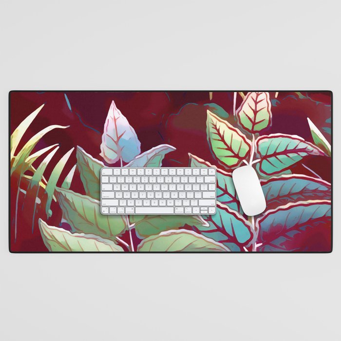 Tropical Leaves After Rousseau Desk Mat Gallery Image 1