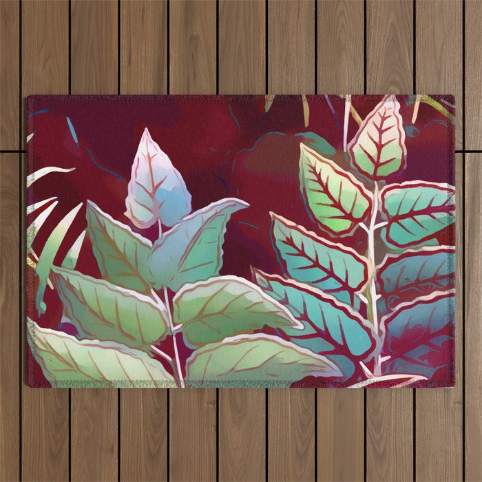 Tropical Leaves After Rousseau Outdoor Rug Gallery Image 1