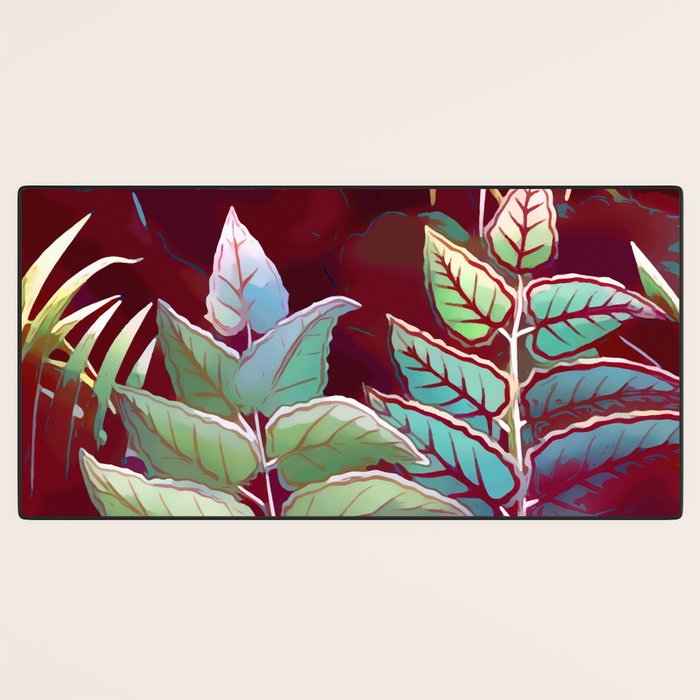 Tropical Leaves After Rousseau Desk Mat Gallery Image 3