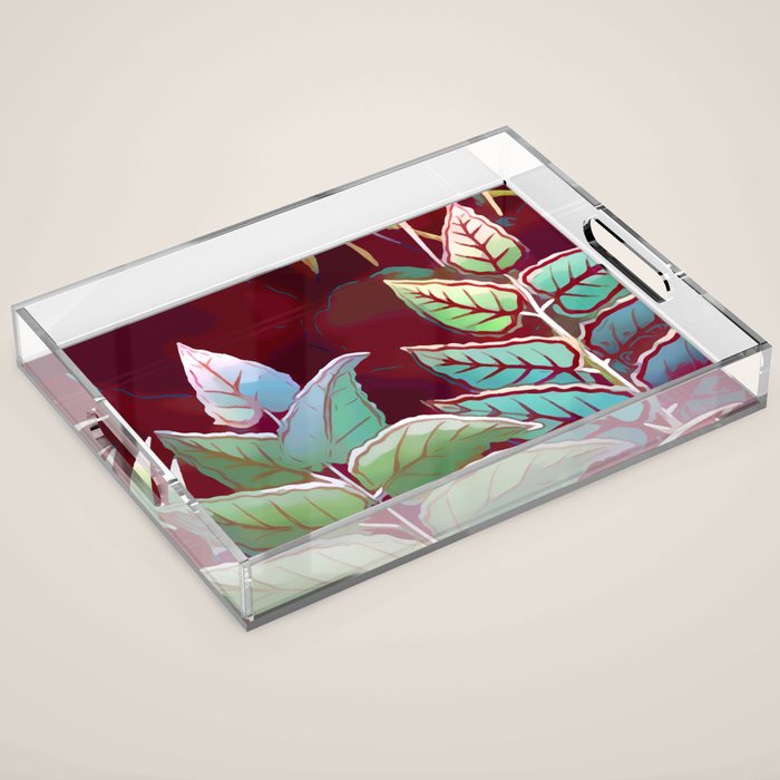 Tropical Leaves After Rousseau Acrylic Tray Gallery Image 1
