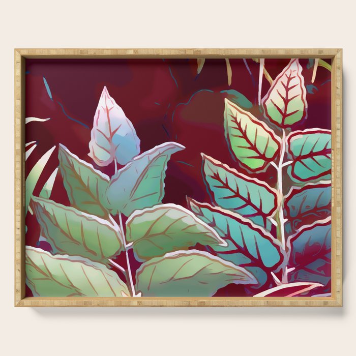 Tropical Leaves After Rousseau Serving Tray Gallery Image 1