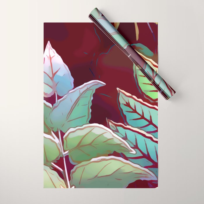 Tropical Leaves After Rousseau Wrapping Paper Gallery Image 1