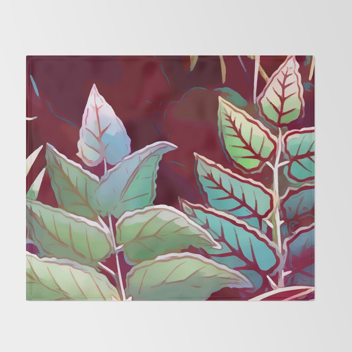 Tropical Leaves After Rousseau Throw Blanket Gallery Image 2