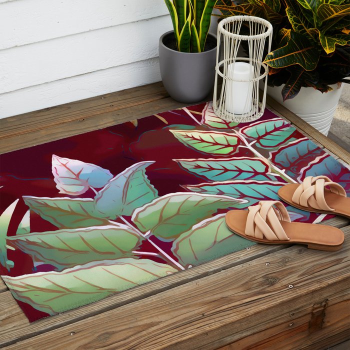 Tropical Leaves After Rousseau Outdoor Rug Gallery Image 2