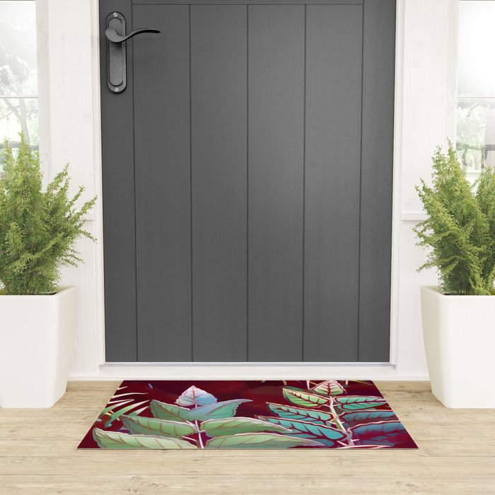 Tropical Leaves After Rousseau Welcome Mat Gallery Image 3
