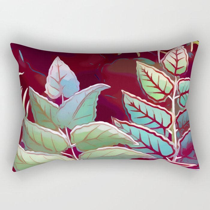 Tropical Leaves After Rousseau Rectangular Pillow Gallery Image 1
