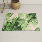 Tropical Blush Banana Leaves Dream #6 #decor #art #society6 Rug Gallery Image 1