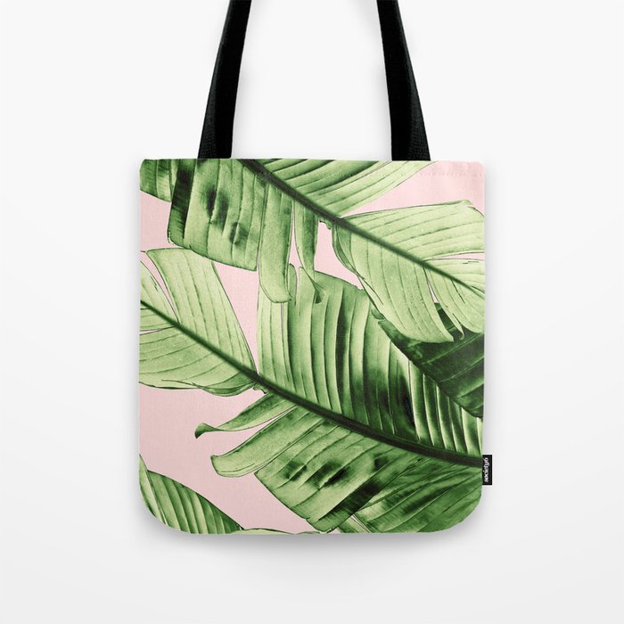 Tropical Blush Banana Leaves Dream #6 #decor #art #society6 Tote Bag Gallery Image 1