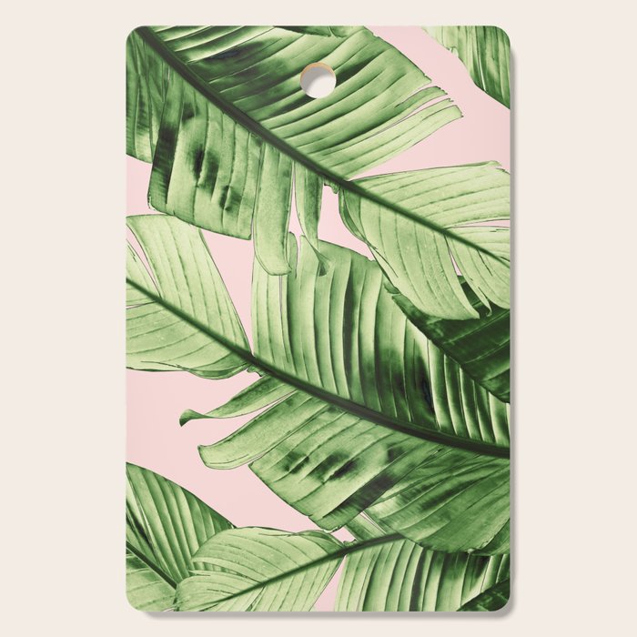 Tropical Blush Banana Leaves Dream #6 #decor #art #society6 Cutting Board Gallery Image 1