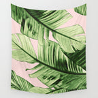 Tropical Blush Banana Leaves Dream #6 #decor #art #society6 Wall Tapestry Gallery Image 4