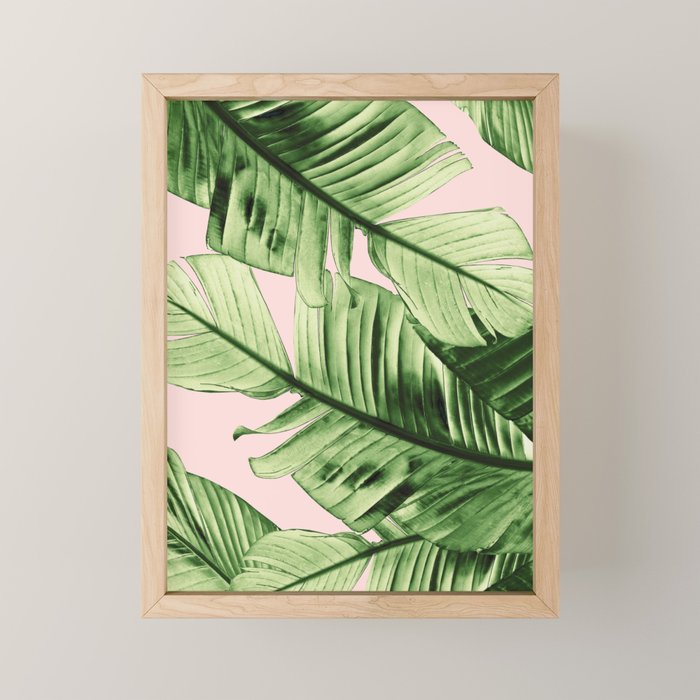Tropical Blush Banana Leaves Dream #6 #decor #art #society6 Mini Art Print Gallery Image 1