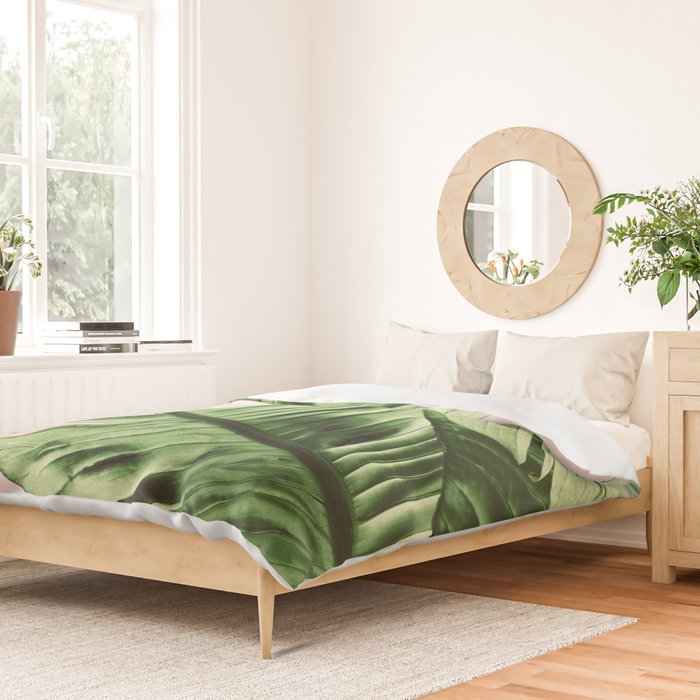 Tropical Blush Banana Leaves Dream #6 #decor #art #society6 Duvet Cover Gallery Image 2