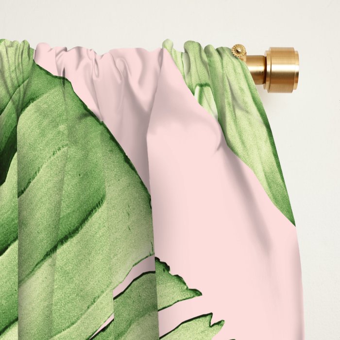 Tropical Blush Banana Leaves Dream #6 #decor #art #society6 Window Curtain Gallery Image 2