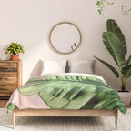 Tropical Blush Banana Leaves Dream #6 #decor #art #society6 Comforter Gallery Image 3