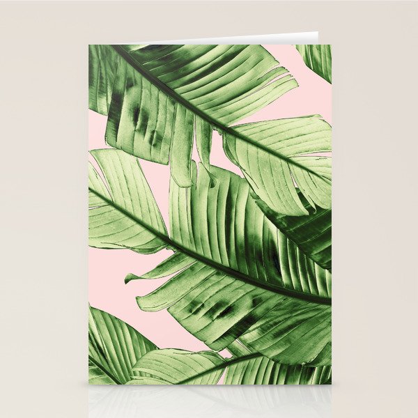 Tropical Blush Banana Leaves Dream #6 #decor #art #society6 Stationery Card Gallery Image 2