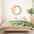 Tropical Blush Banana Leaves Dream #6 #decor #art #society6 Duvet Cover Gallery Image 3