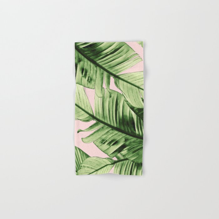 Tropical Blush Banana Leaves Dream #6 #decor #art #society6 Bath Towel Gallery Image 1