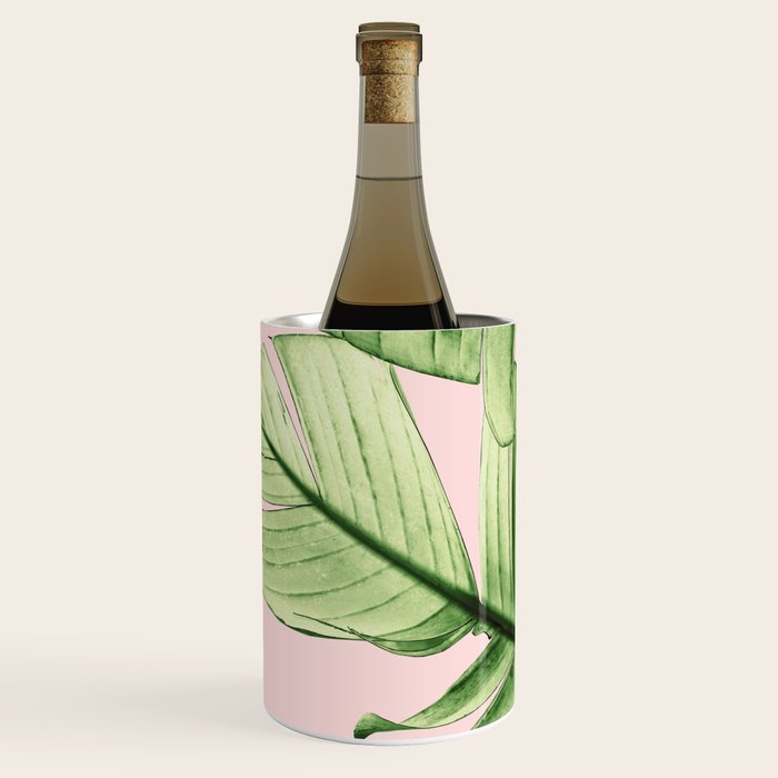Tropical Blush Banana Leaves Dream #6 #decor #art #society6 Wine Chiller Gallery Image 2
