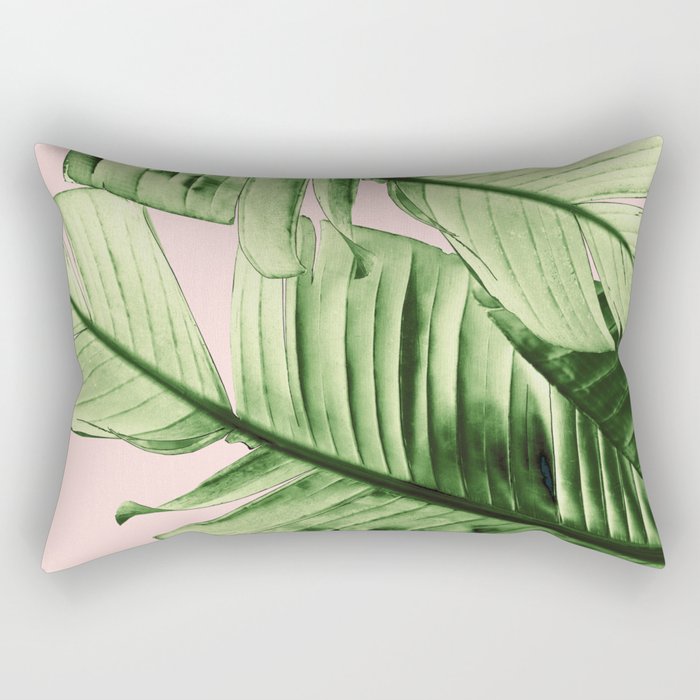 Tropical Blush Banana Leaves Dream #6 #decor #art #society6 Rectangular Pillow Gallery Image 2