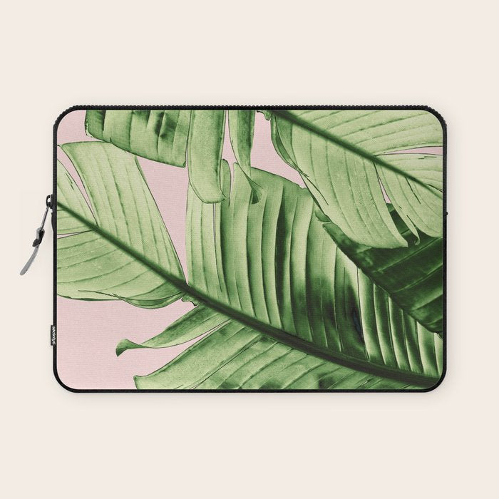 Tropical Blush Banana Leaves Dream #6 #decor #art #society6 Laptop Sleeve Gallery Image 1