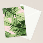 Tropical Blush Banana Leaves Dream #6 #decor #art #society6 Stationery Card Gallery Image 2