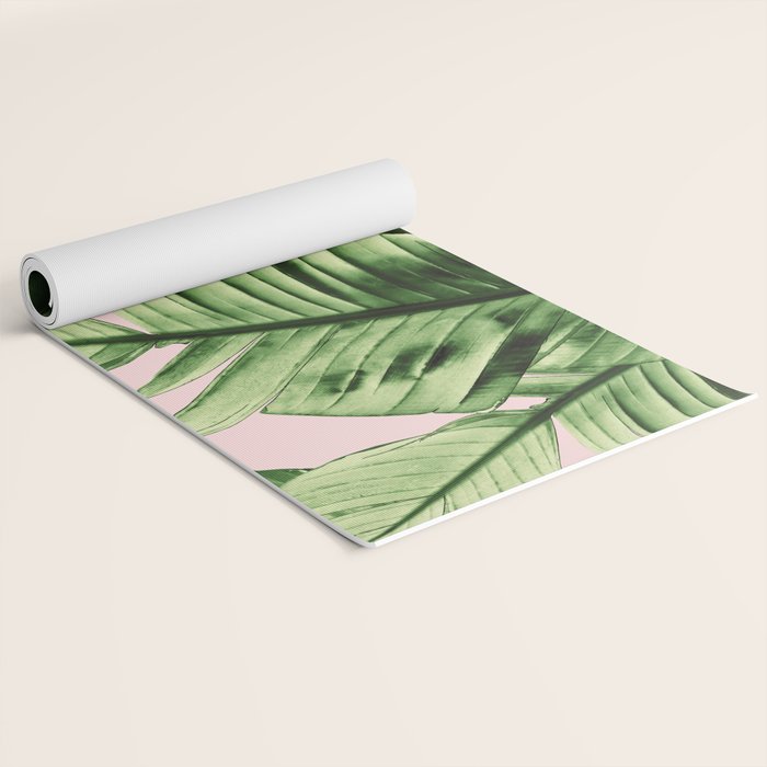 Tropical Blush Banana Leaves Dream #6 #decor #art #society6 Yoga Mat Gallery Image 2