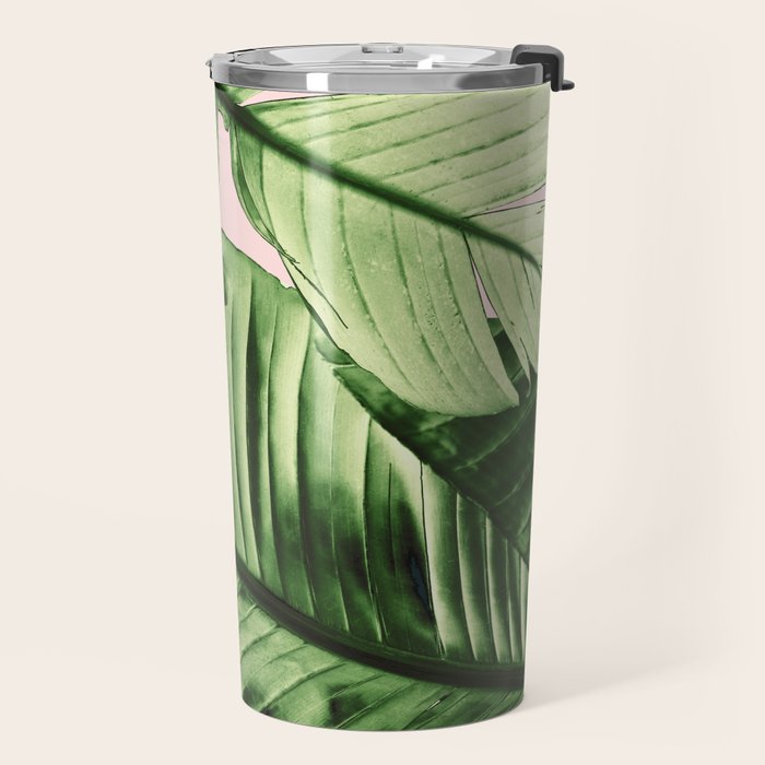 Tropical Blush Banana Leaves Dream #6 #decor #art #society6 Travel Mug Gallery Image 2