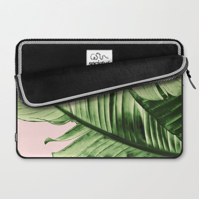 Tropical Blush Banana Leaves Dream #6 #decor #art #society6 Laptop Sleeve Gallery Image 2