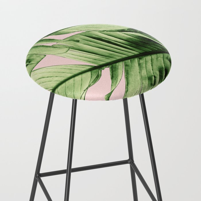 Tropical Blush Banana Leaves Dream #6 #decor #art #society6 Stool Gallery Image 2