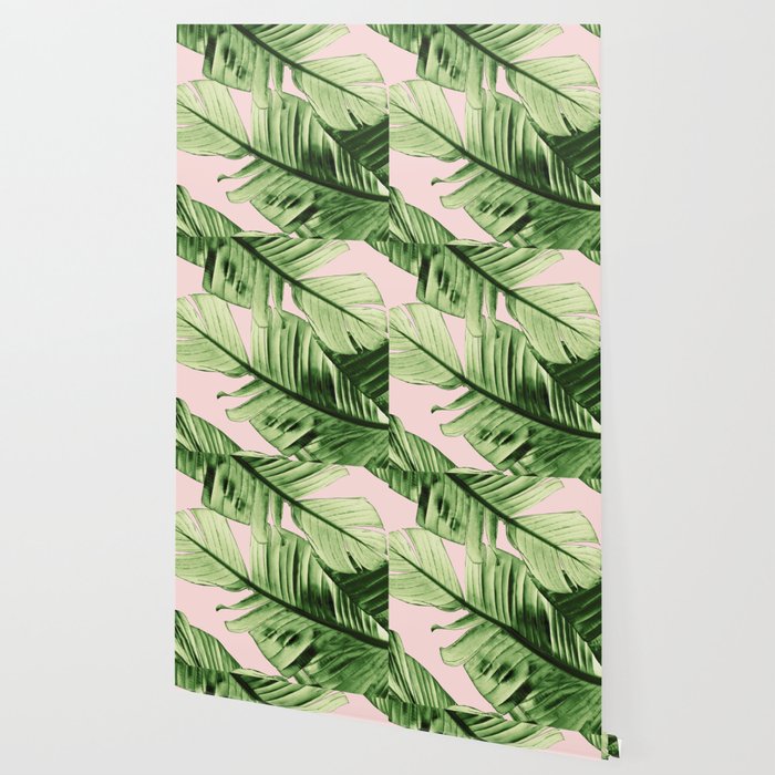 Tropical Blush Banana Leaves Dream #6 #decor #art #society6 Wallpaper Gallery Image 2