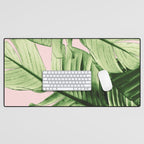 Tropical Blush Banana Leaves Dream #6 #decor #art #society6 Desk Mat Gallery Image 1
