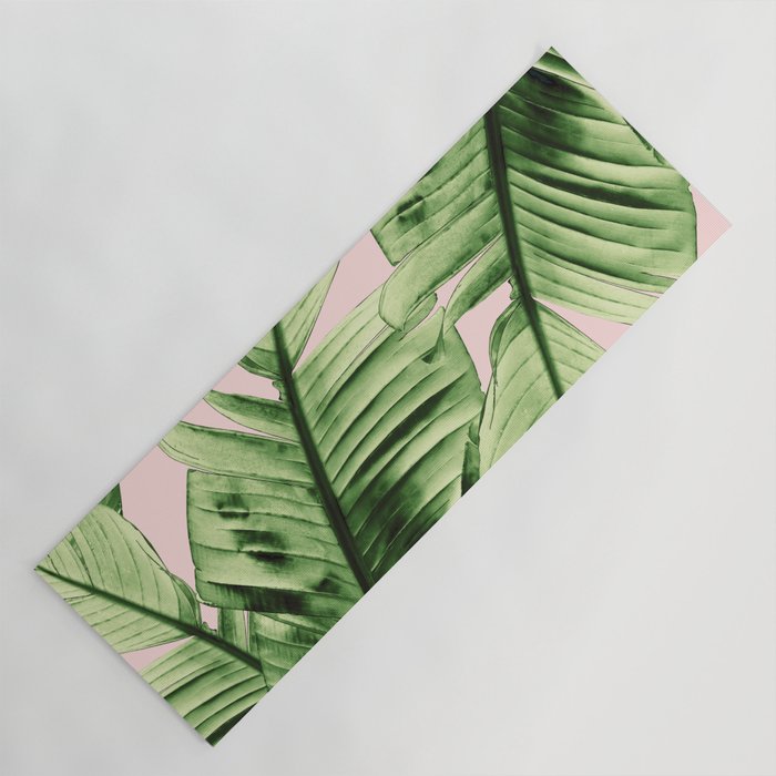 Tropical Blush Banana Leaves Dream #6 #decor #art #society6 Yoga Mat Gallery Image 1