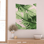 Tropical Blush Banana Leaves Dream #6 #decor #art #society6 Wall Tapestry Gallery Image 2