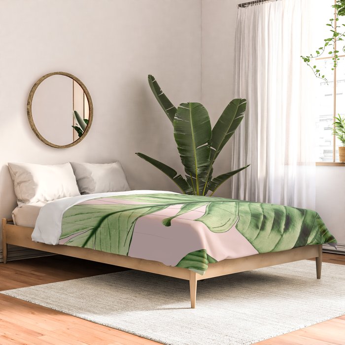 Tropical Blush Banana Leaves Dream #6 #decor #art #society6 Comforter Gallery Image 2