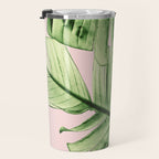 Tropical Blush Banana Leaves Dream #6 #decor #art #society6 Travel Mug Gallery Image 3