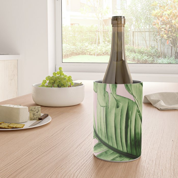 Tropical Blush Banana Leaves Dream #6 #decor #art #society6 Wine Chiller Gallery Image 4
