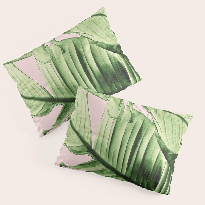 Tropical Blush Banana Leaves Dream #6 #decor #art #society6 Pillow Sham Gallery Image 1
