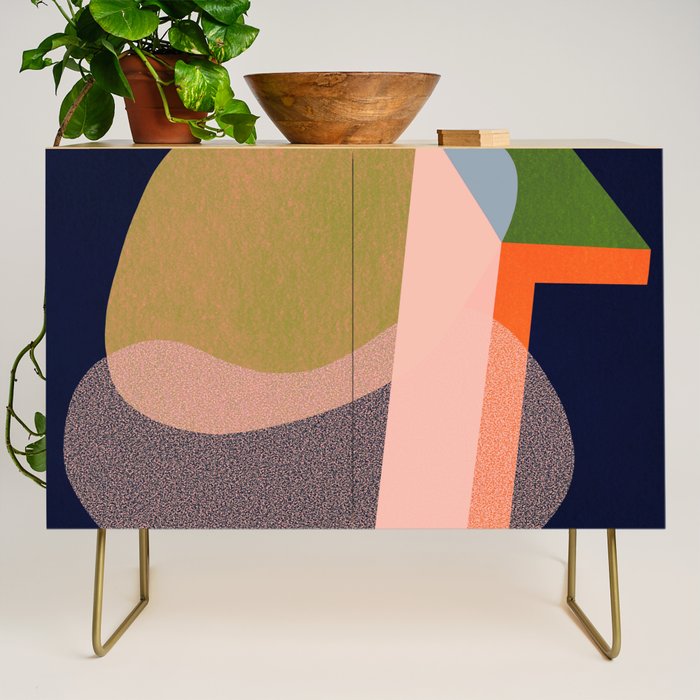Colorful Abstract shapes -02 Credenza Gallery Image 1