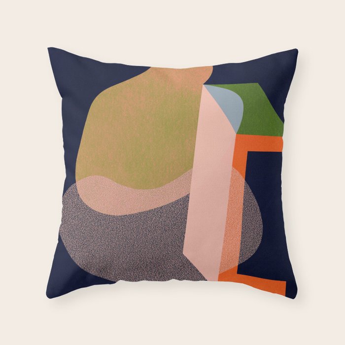 Colorful Abstract shapes -02 Throw Pillow Gallery Image 1
