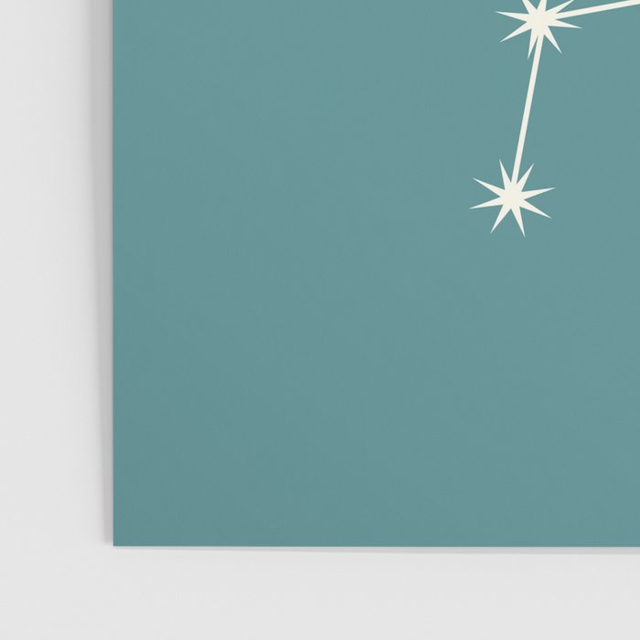 Libra Zodiac Star Constellation Line Art Teal Poster Gallery Image 3