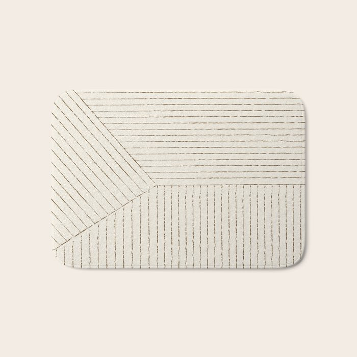 Lines (Cream & Chocolate) Bath Mat Gallery Image 1