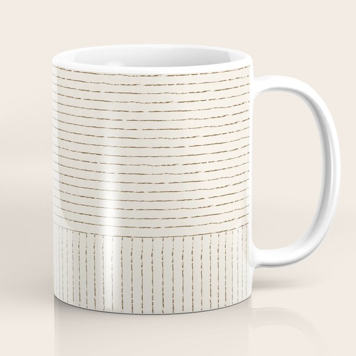 Lines (Cream & Chocolate) Coffee Mug Gallery Image 1