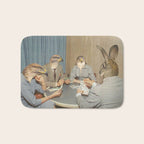 Too Late Mr. Hudson - Birds of prey playing poker with a rabbit in a casino Bath Mat Gallery Image 1