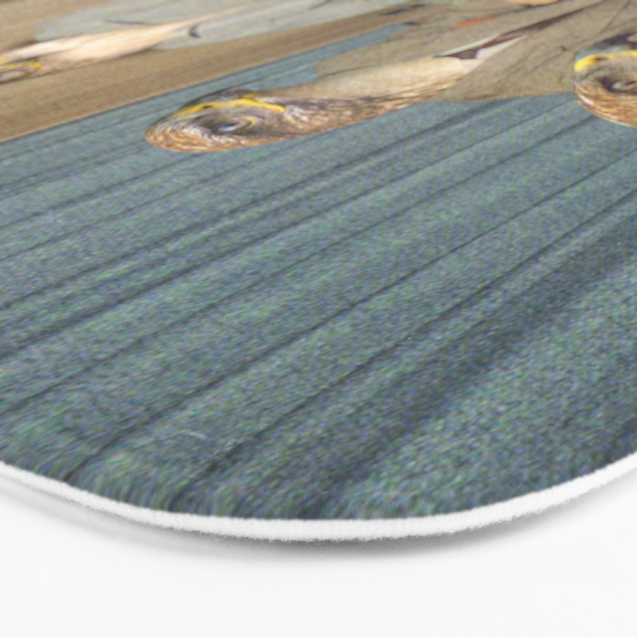 Too Late Mr. Hudson - Birds of prey playing poker with a rabbit in a casino Bath Mat Gallery Image 3
