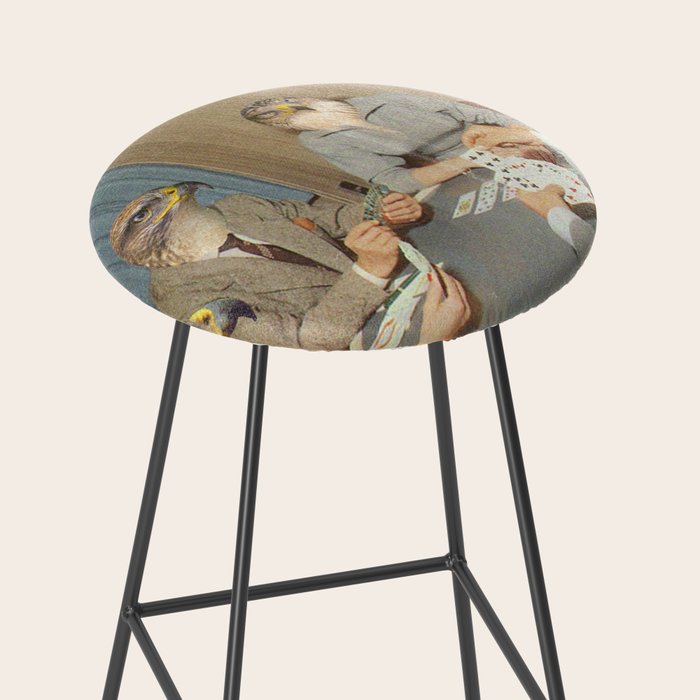 Too Late Mr. Hudson - Birds of prey playing poker with a rabbit in a casino Stool Gallery Image 2