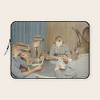 Too Late Mr. Hudson - Birds of prey playing poker with a rabbit in a casino Laptop Sleeve Gallery Image 1