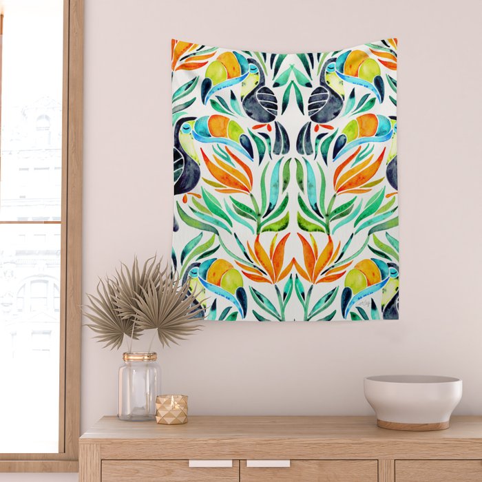 Tropical Toucans Wall Tapestry Gallery Image 2