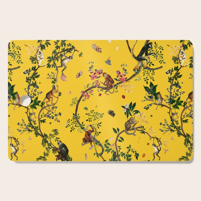 Monkey World Yellow Cutting Board