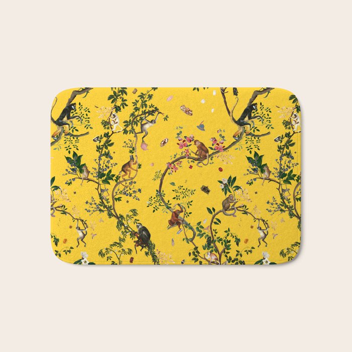 Monkey World Yellow Bath Mat Gallery Image 1